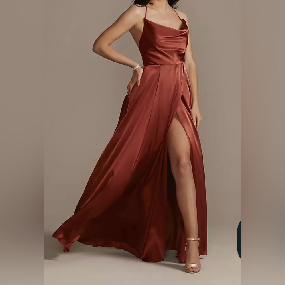 Signature Radiant Cinnamon Backless Dress by David's Bridal Bridesmaid Gown